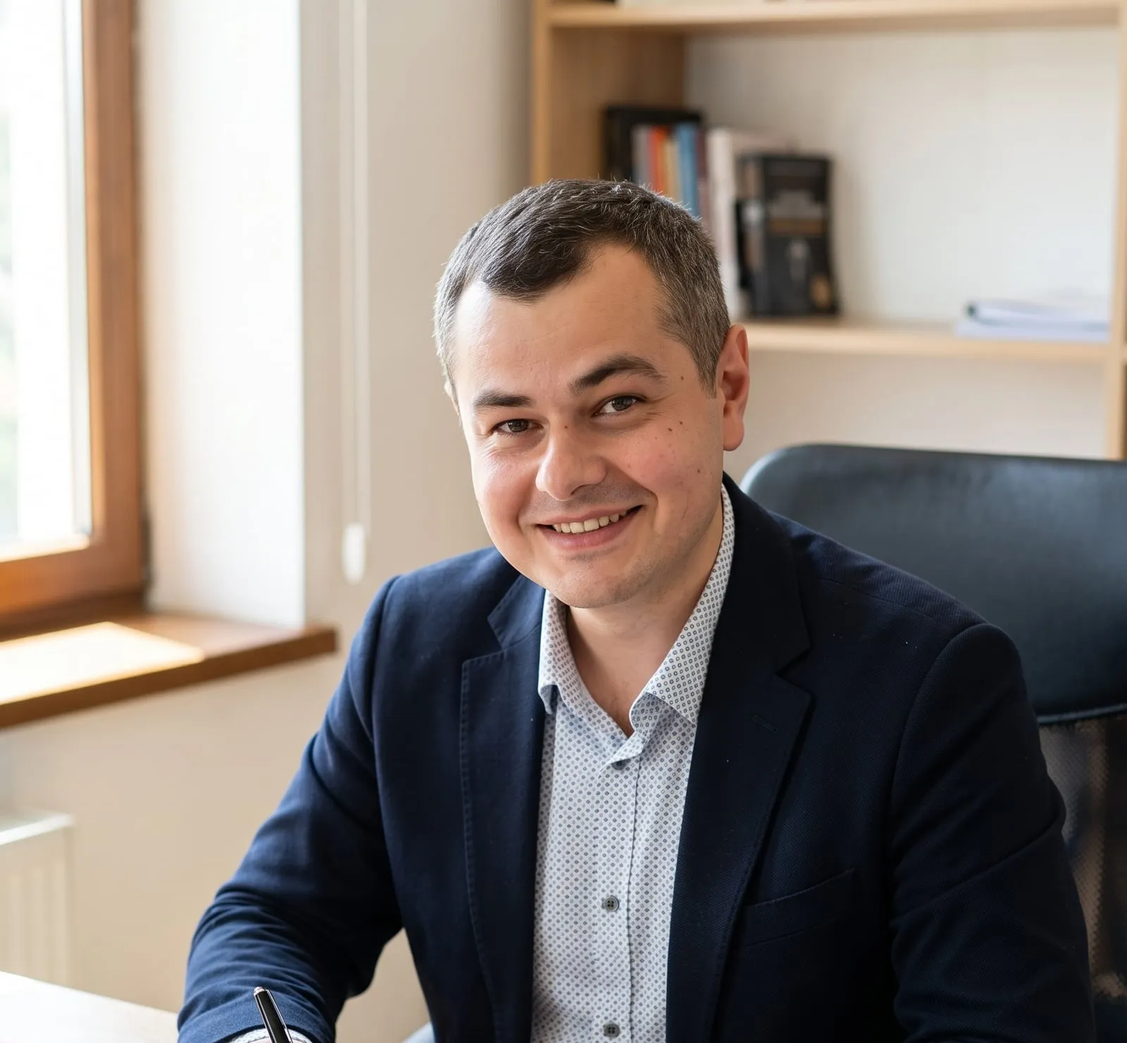 Levan Jojua in the office